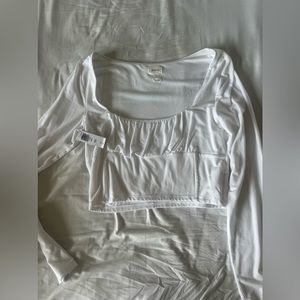 Aritzia Wildfred Free White cropped Long sleeve | Size Large NWT